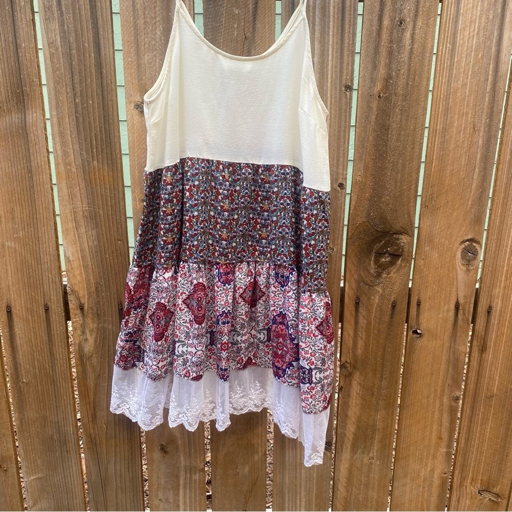 Floral Patchwork Sleeveless Dress by Nhim